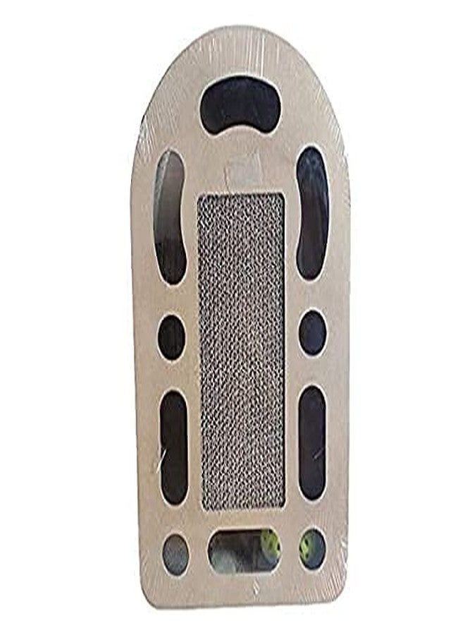 Pups&Pets Cat Scratcher Toy for Cats Meow Scratch Board with a Curved Wave Design - Satisfy Your kitty's Natural Scratching Instinct - Save Your Furniture - Color May Vary - Image 1